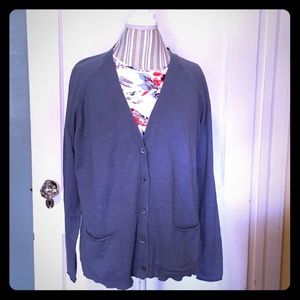 J. Jill Blue Gray Soft Cardigan Sweater EUC